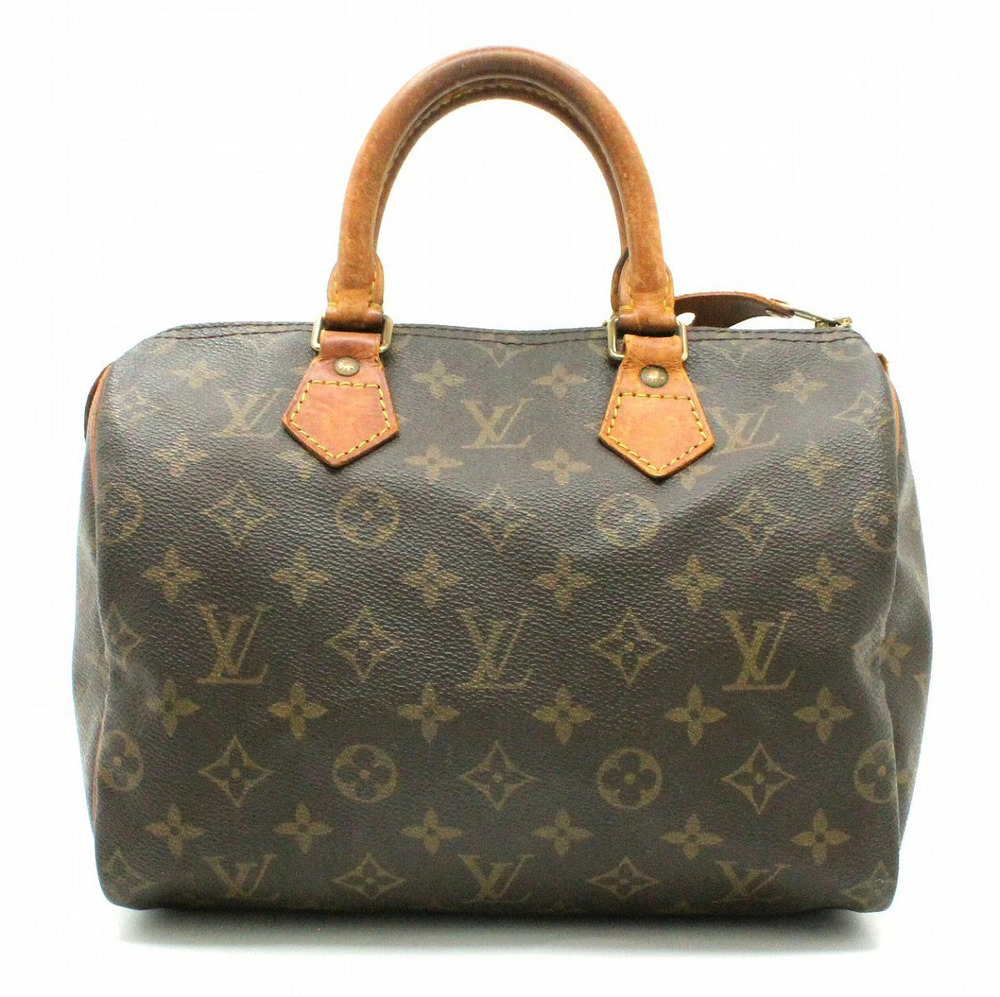 Louis Vuitton Monogram Speedy Boston Handbag Canvas Leather Brown